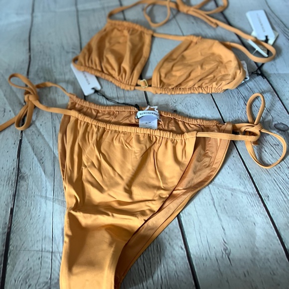 WEWOREWHAT RUCHED BANDEAU BIKINI (2pc) S Top M Bottom - Picture 9 of 9